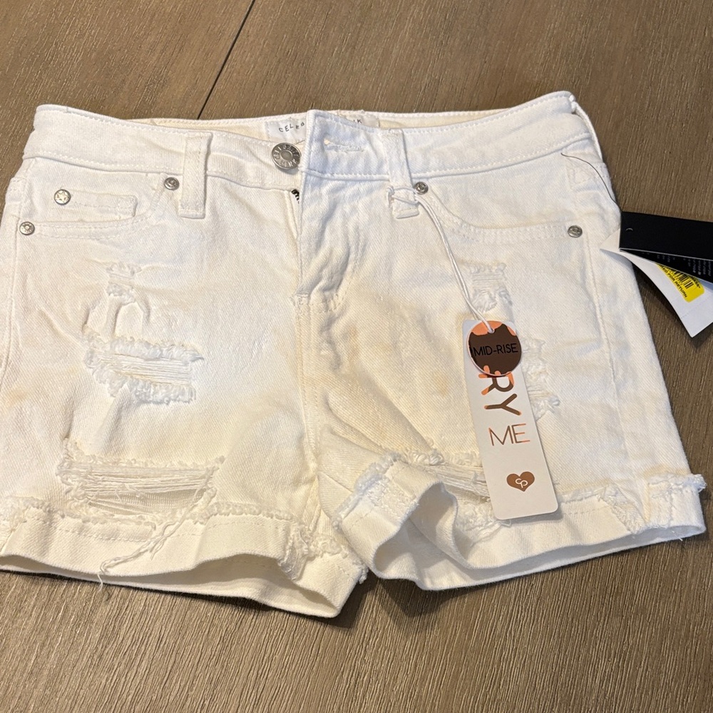 Celebrity Pink Kids White Distressed Shorts